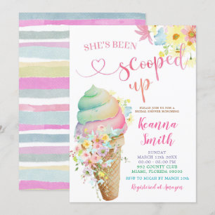 Kleurrijke pastel Opgeschept Ice Cream Vrijgezelle Kaart