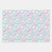 Kleurrijke Pastel Ornamenten Kerst Inpakpapier Vel (Voorkant)