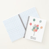 Kleurrijke pastel partij ballonnen gepersonaliseer notitieboek (Binnen)