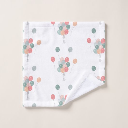 Kleurrijke Pastel Party Ballonnen Bad Handdoek (Wasdoekje)