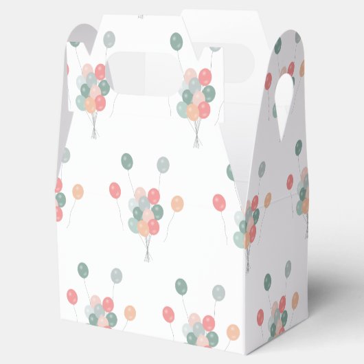 Kleurrijke Pastel Party Ballonnen Bedankdoosjes (Geopend)