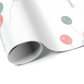 Kleurrijke Pastel Party Ballonnen Cadeaupapier (Rol Hoek)