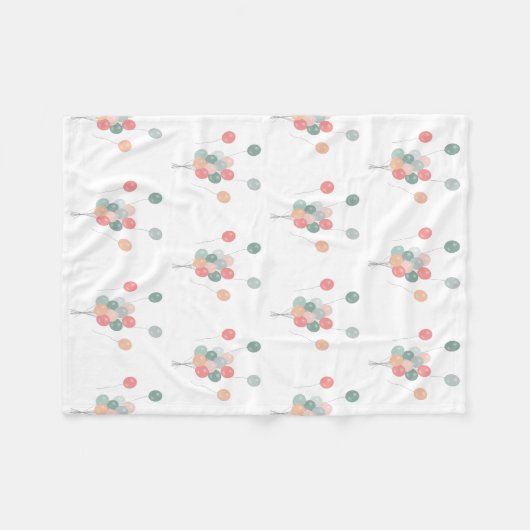 Kleurrijke Pastel Party Ballonnen Fleece Deken (Voorkant (Horizontaal))