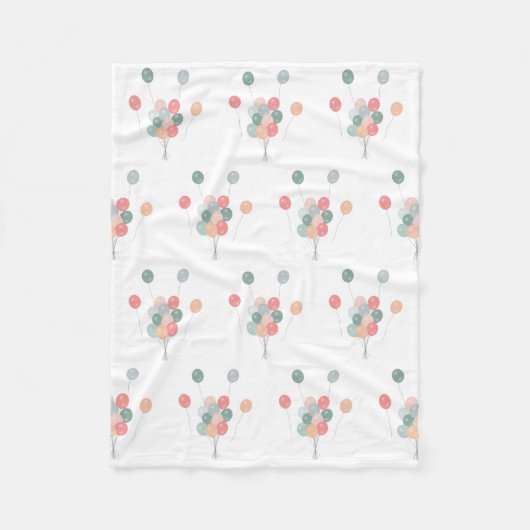 Kleurrijke Pastel Party Ballonnen Fleece Deken (Voorkant)