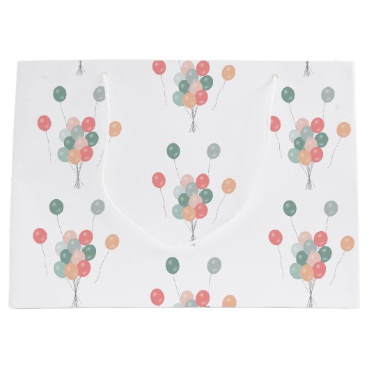 Kleurrijke Pastel Party Ballonnen Groot Cadeauzakje (Voorkant)