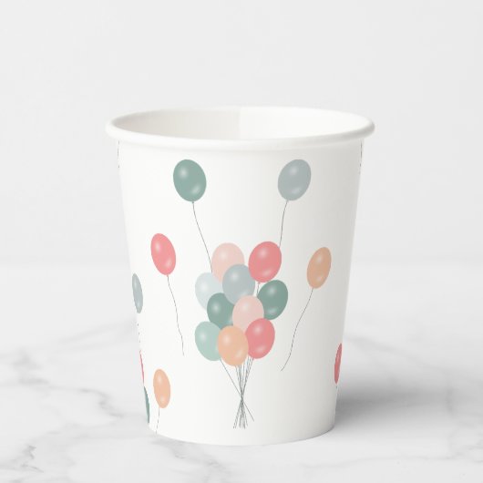 Kleurrijke Pastel Party Ballonnen Papieren Bekers (Links)