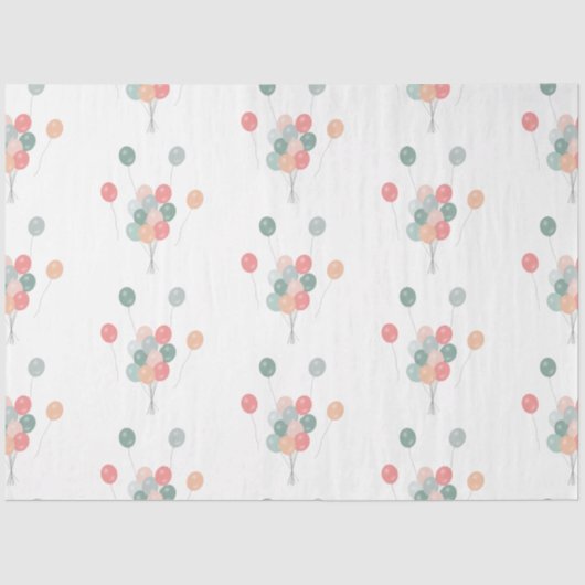 Kleurrijke Pastel Party Ballonnen Tissuepapier (Voorkant)