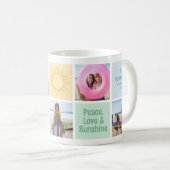 Kleurrijke Pastel Peace Love en Sunshine Coffee Mo Koffiemok (Voorkant rechts)