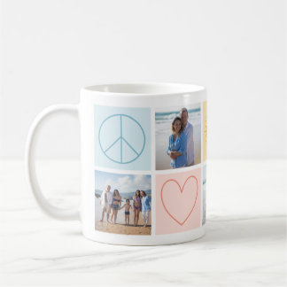 Kleurrijke Pastel Peace Love en Sunshine Coffee Mo Koffiemok