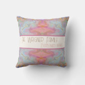 Kleurrijke Pastel Persoonlijke Naam Datum Abstract Kussen (Achterkant)