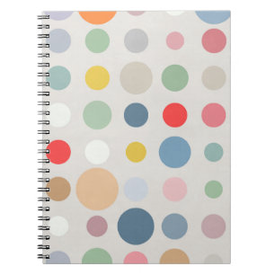 Kleurrijke Pastel Polka Dot Pattern Art Notitieboek