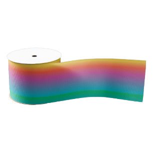 Kleurrijke pastel Rainbow Ombre Grosgrain Lint