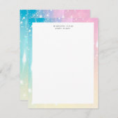 Kleurrijke pastel regen monogram notitiekaartje (Voorkant / Achterkant)