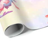 Kleurrijke pastel regenboog axolotl cadeaupapier (Rol Hoek)