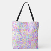 Kleurrijke pastel regenboog eigenzinnige boho blob tote bag (Achterkant)