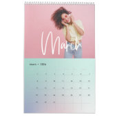 Kleurrijke pastel regenboog foto beste vriend kale kalender (Mar 2026)