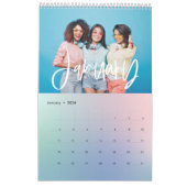 Kleurrijke pastel regenboog foto beste vriend kale kalender (Jan 2026)