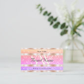 Kleurrijke Pastel Regenboog Glitter Sterren en Ini Visitekaartje (Staand voorkant)