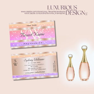 Kleurrijke Pastel Regenboog Glitter Sterren en Ini Visitekaartje