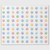 Kleurrijke Pastel Regenboog Kleuren Dog Paws Patro Cadeaupapier (Vlak)