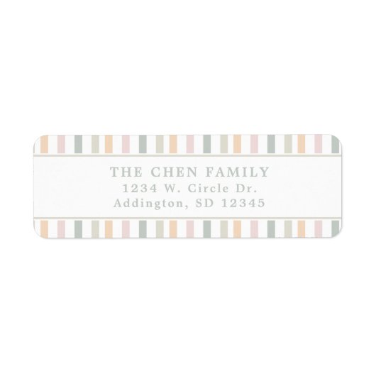 Kleurrijke Pastel Regenboog Modern Etiket (Voorkant)