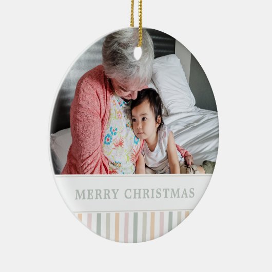 Kleurrijke pastel regenboog moderne grootouder keramisch ornament (Rechts)