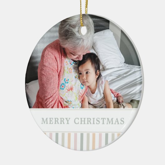 Kleurrijke pastel regenboog moderne grootouder keramisch ornament (Links)