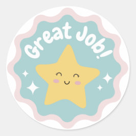 Kleurrijke pastel Schattigee geweldige baan voor k Ronde Sticker