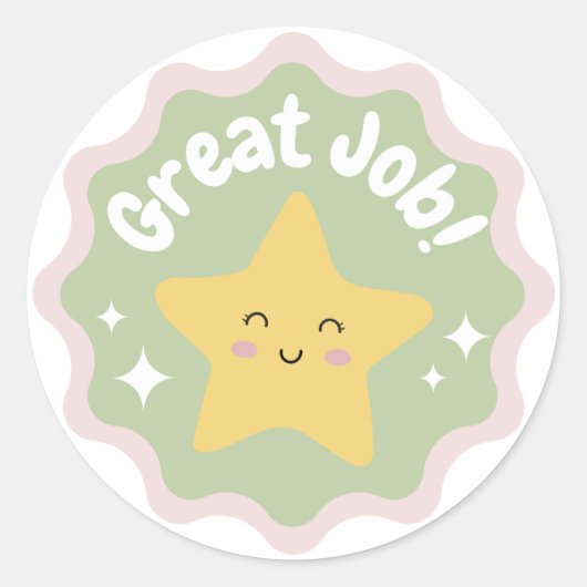 Kleurrijke pastel Schattigee geweldige baan voor k Ronde Sticker (Voorkant)