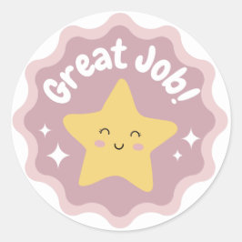 Kleurrijke pastel Schattigee geweldige baan voor k Ronde Sticker