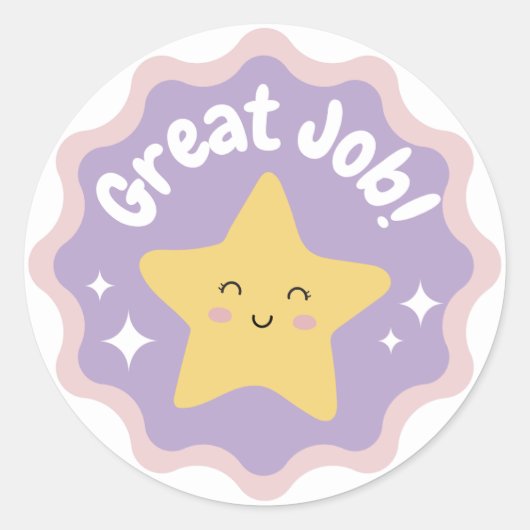 Kleurrijke pastel Schattigee geweldige baan voor k Ronde Sticker (Voorkant)