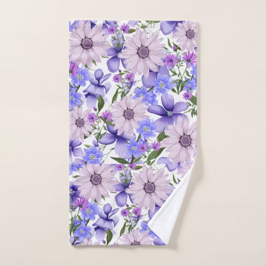 Kleurrijke pastel Schattigee lavendel madeliefjes Bad Handdoek (Handdoek)