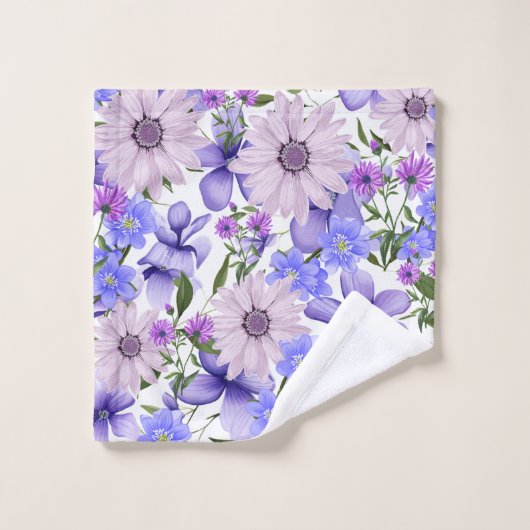 Kleurrijke pastel Schattigee lavendel madeliefjes Bad Handdoek (Wasdoekje)