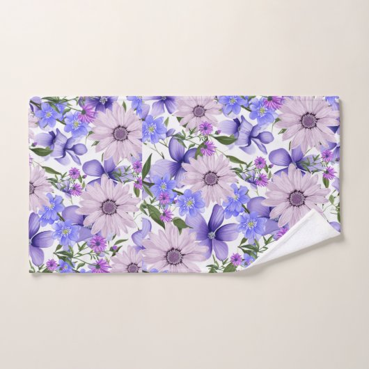Kleurrijke pastel Schattigee lavendel madeliefjes Bad Handdoek (Handdoek)