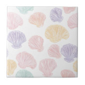 Kleurrijke Pastel Seashell Modern kustpatroon Tegeltje (Voorkant)