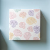 Kleurrijke Pastel Seashell Modern kustpatroon Tegeltje