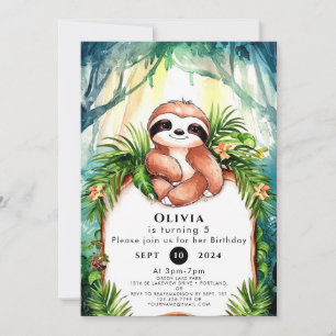 Kleurrijke Pastel Sloth Verjaardag Kaart