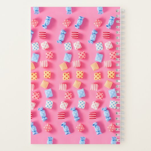 Kleurrijke pastel Snoepjes Notitieboek (Achterkant)