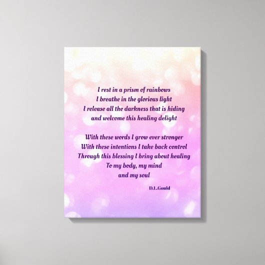 Kleurrijke pastel sparkle inspirerend helende gedi canvas afdruk (Voorkant)