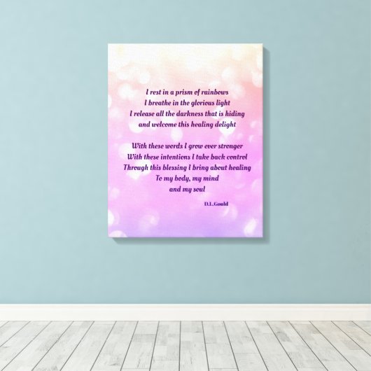 Kleurrijke pastel sparkle inspirerend helende gedi canvas afdruk (Insitu (Houten vloer))