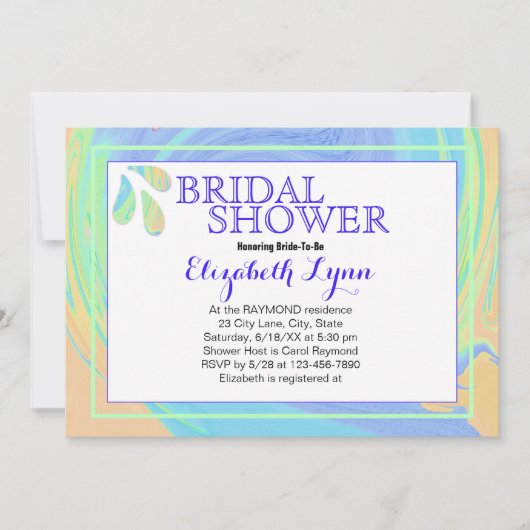 Kleurrijke Pastel Splash Paint Swirl Sjabloon Kaart (Voorkant)