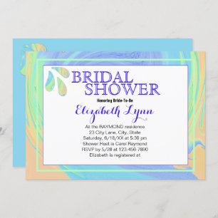 Kleurrijke Pastel Splash Paint Swirl Sjabloon Kaart