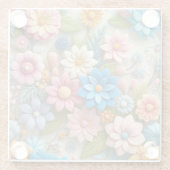 Kleurrijke Pastel Spring 3D Felt Floral Art Glazen Onderzetter (Achterkant)