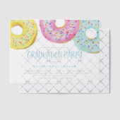 Kleurrijke Pastel Sprinkle Donuts Afstudeerfeest Vellum Uitnodigingen (Offset (Uitnodiging))