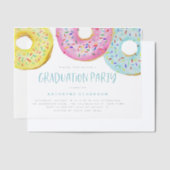 Kleurrijke Pastel Sprinkle Donuts Afstudeerfeest Vellum Uitnodigingen (Offset)
