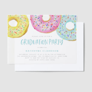 Kleurrijke Pastel Sprinkle Donuts Afstudeerfeest Vellum Uitnodigingen