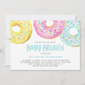 Kleurrijke pastel Sprinkle Donuts Baby Brunch Kaart (Voorkant)
