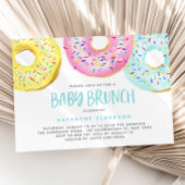 Kleurrijke pastel Sprinkle Donuts Baby Brunch Kaart