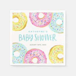 Kleurrijke Pastel Sprinkle Donuts Baby shower Servet