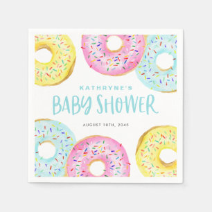 Kleurrijke Pastel Sprinkle Donuts Baby shower Servet